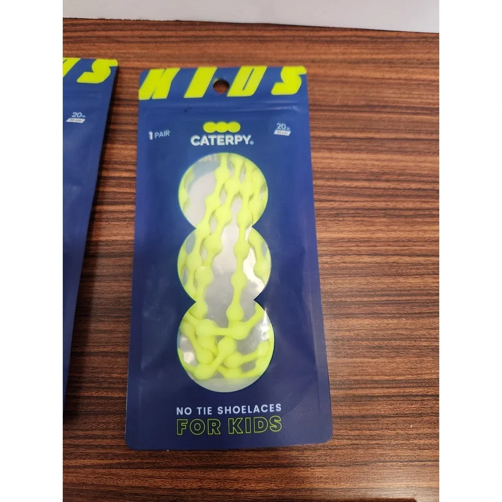 Caterpy Kids No Tie Shoelaces Yellow Tie Dye 5 Pairs Tieless Laces 20 in 50‎ cm